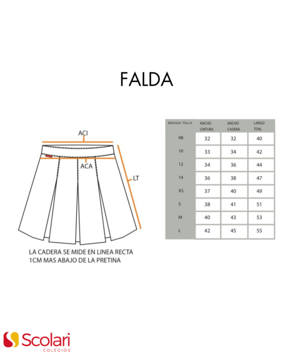 FALDA TABLEADA  GRIS - UNIFORME TRADICIONAL
