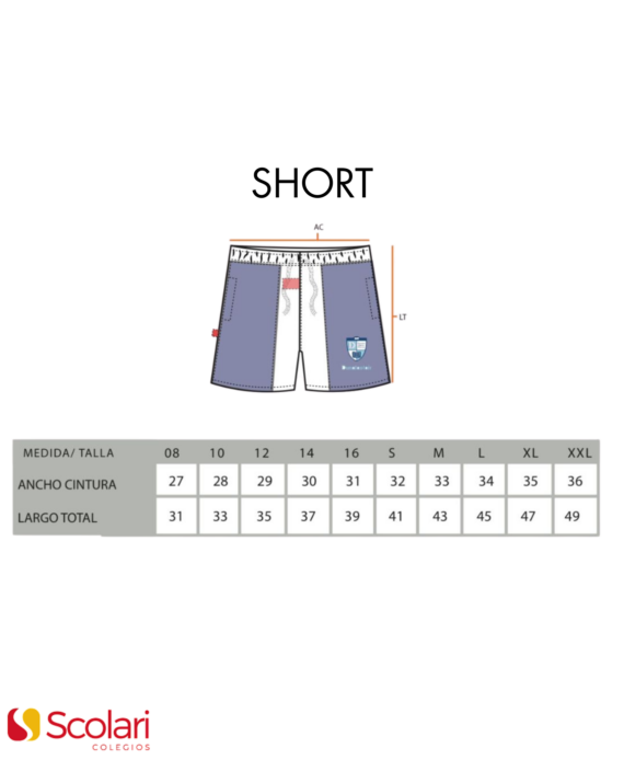 SHORT AZUL - UNIFORME TRADICIONAL