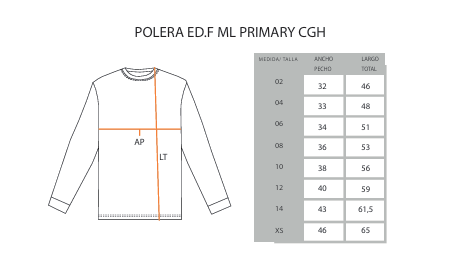 POLERA ED FISICA M/L PRIMARY MUJER CRAIGHOUSE