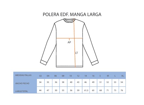 POLERA ED.FIS M/L ALGODON - LA ABADIA